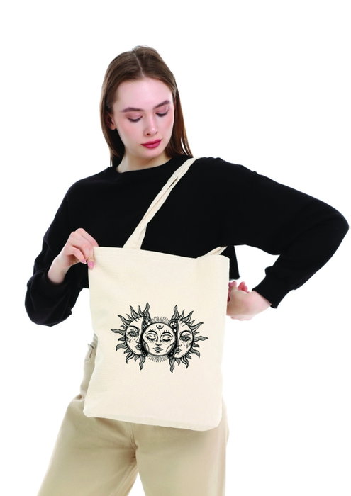 Zoozie Bags 0597 Bolso de Mano de Algodón, Color Crema, 35x40x8cm